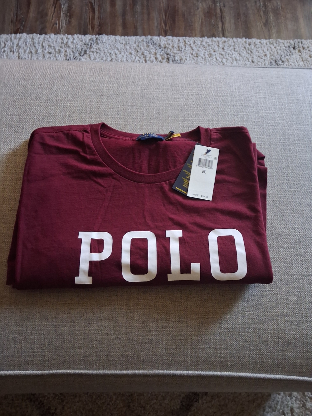 Polo by Ralph Lauren Burgundy Long Sleeve Shirt with White POLO Logo